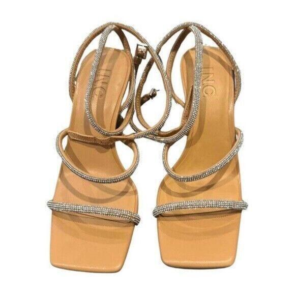 I.n.c. Women's Ezulah Embellished Strappy Dress Sandals, pumps, heel Dark Almond - Picture 6 of 8